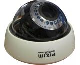 Vaizdo stebėjimo kamera kupolinė PIXIM ULTRA WDR 690HTVL-E, su naktiniu IR pašvietimu, ruguliuojamas objektyvas 2,8-12mm.(objektyvo apžvalgos kampas nuo 97° iki 29°), DPS, OSD MENIU,plastikiniame korpuse (tik vidaus salygom)