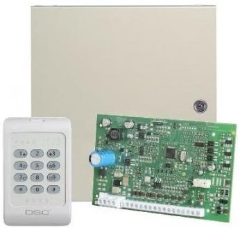 Centralė PC1404 su klaviatūra PC1404RKZ ir dėže...