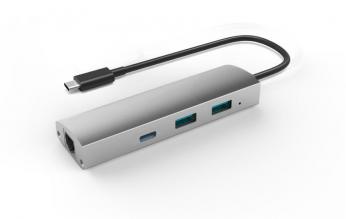 Adapteris USB 3.1 to 2-Port USB3.0 HUB + 1-Port USB3.1 with Gigabit Ethernet...