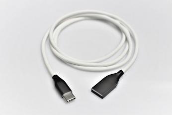 <b><mark><i>NAUJIENA!</i></b></mark> Silikoninis kabelis USB-USB Type C (baltas, 1m)...