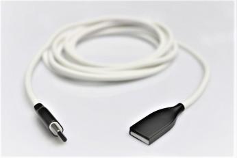<b><mark><i>NAUJIENA!</i></b></mark> Silikoninis kabelis USB-USB Type C (baltas, 2m)...