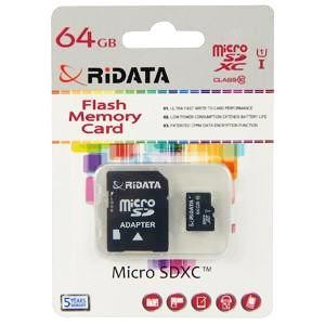 Atminties kortelė Ridata micro SDHC 64GB class10 U1 ...