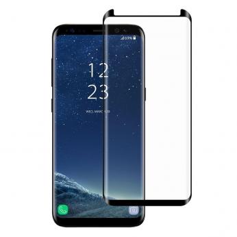 Apsauginis grūdintas stiklas Samsung S8+ (3D, lipnūs kraštai, juodas) ...