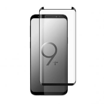 Apsauginis grūdintas stiklas Samsung S9+ (3D, lipnūs kraštai, juodas) ...