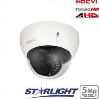 HD-CVI kupolinė kamera STARLIGHT 5MP su IR pašvietimu iki 30m.,1/2.8