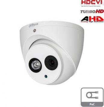 HD-CVI, TVI, AHD, CVBS kamera kupolinė 2MP su LXIR iki 50m, 2.8mm. 106°, integruotas PoC m...