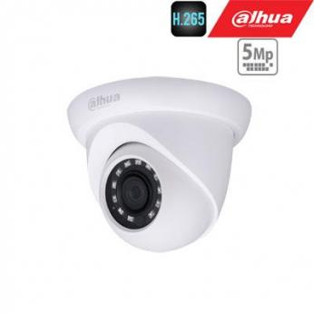 IP kamera kupolinė 5MP su (SMD) IR iki 30m, 2.8mm 96°, WDR120dB, 3D-DNR, IP67, PoE , H.265...