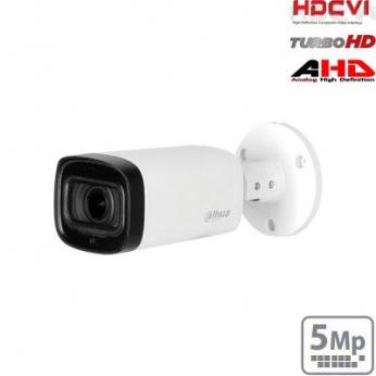 HD-CVI cilindrinė kamera 5MP su LXIR pašvietimu iki 60m., 2.7-12mm 98°~34°, IP67, su mikro...