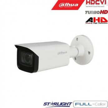 HD-CVI kam. STARLIGHT cilindrinė 2MP, 3.6mm obj. F1.0, FULL-COLOR STARLIGHT , WDR, su mikr...