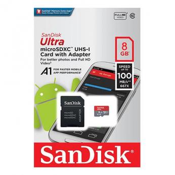 Sandisk ULTRA PLUS microSDHC / microSDXC UHS-I 8GB atminties kortelė...