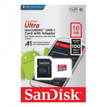 Sandisk ULTRA PLUS microSDHC / microSDXC UHS-I 16GB atminties kortelė ...