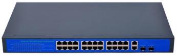 PoE šakotuvas 100Mbps 24 portų+2G uplink + 2 SFP, 100m., IEEE 802.3af/at...