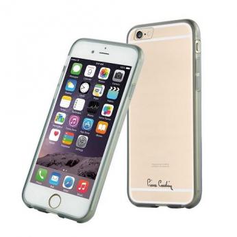 Nugarėlė spalvotu rėmu,pilka,iPhone 6/6s...