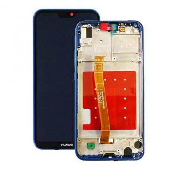 Ekranas LCD su lietimui jautriu stikliuku, rėmeliu ir baterija Huawei P20 Lite (mėlynas) O...
